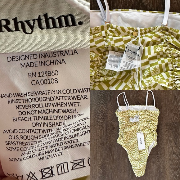 RHYTHM. HORIZON SCRUNCHED ONE
PIECE PALM Swimsuit size S or XL - Picture 8 of 15